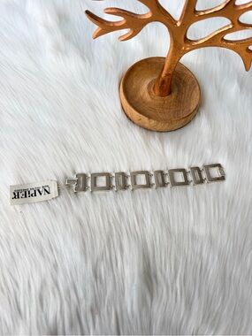 Napier Silver Geometric Link Bracelet